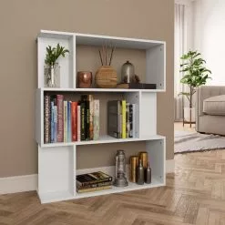 Furniture Limited - Boekenkast/kamerscherm 80x24x96 Cm Bewerkt Hout Wit