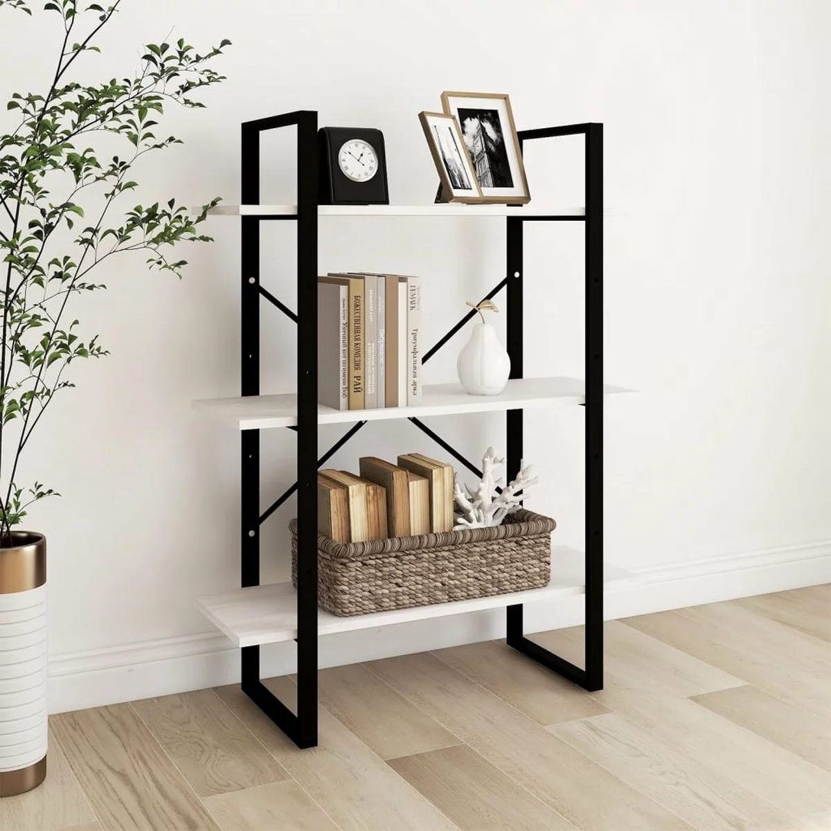 Furniture Limited - Boekenkast Met 3 Schappen 80x30x105 Cm Massief Grenenhout Wit 3 Furniture Limited - Boekenkast Met 3 Schappen 80x30x105 Cm Massief Grenenhout Wit