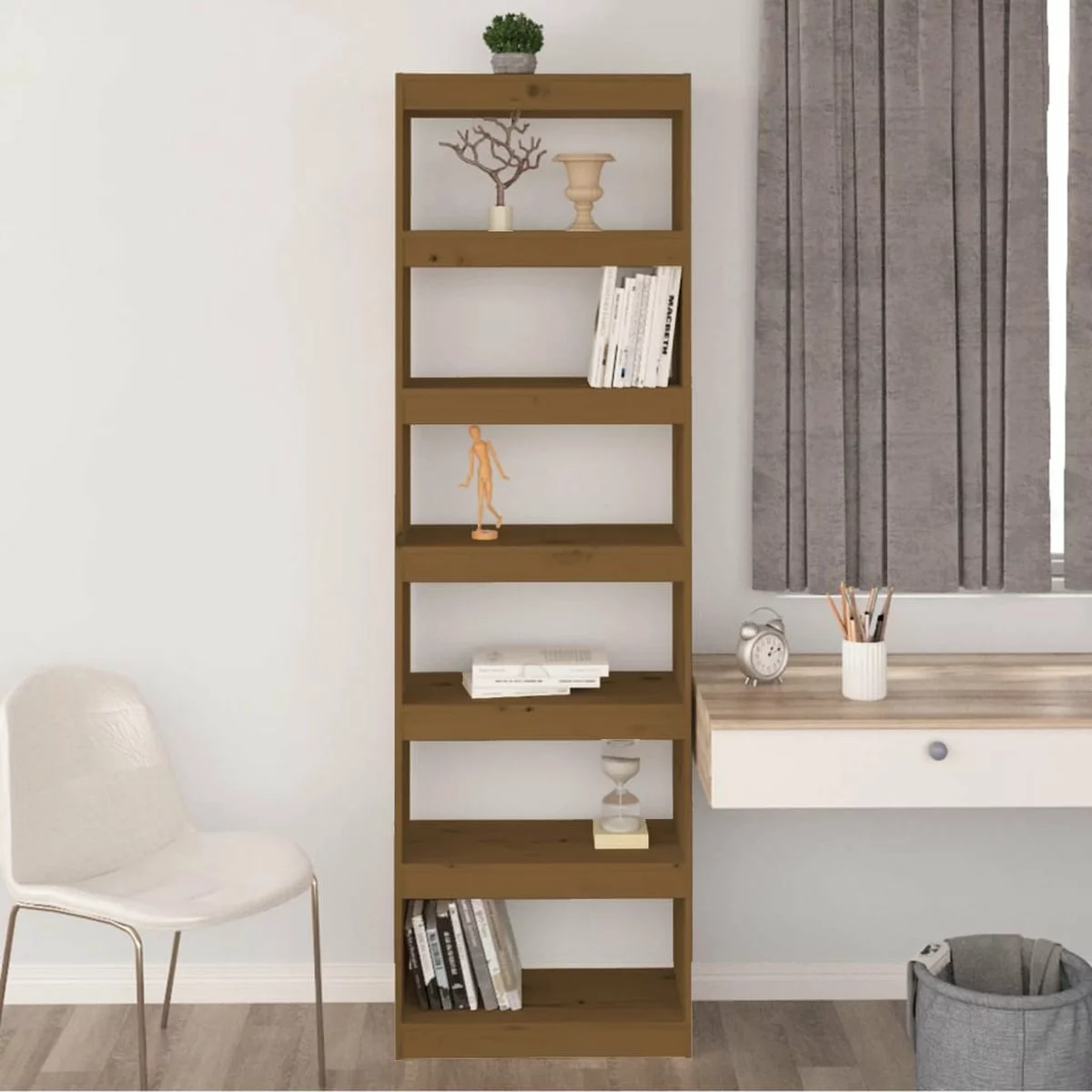 Furniture Limited - Boekenkast/kamerscherm 60x30x199,5 Cm Grenenhout Honingbruin 5 Furniture Limited - Boekenkast/kamerscherm 60x30x199,5 Cm Grenenhout Honingbruin - Afbeelding 3