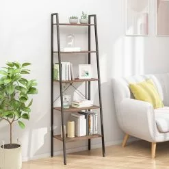 Furniture Limited - Ladderrek Met 5 Schappen 56x35x174 Cm Donkerbruin En Zwart 19 Furniture Limited - Ladderrek Met 5 Schappen 56x35x174 Cm Donkerbruin En Zwart -DECORATIE Winkel 1200x1200 680
