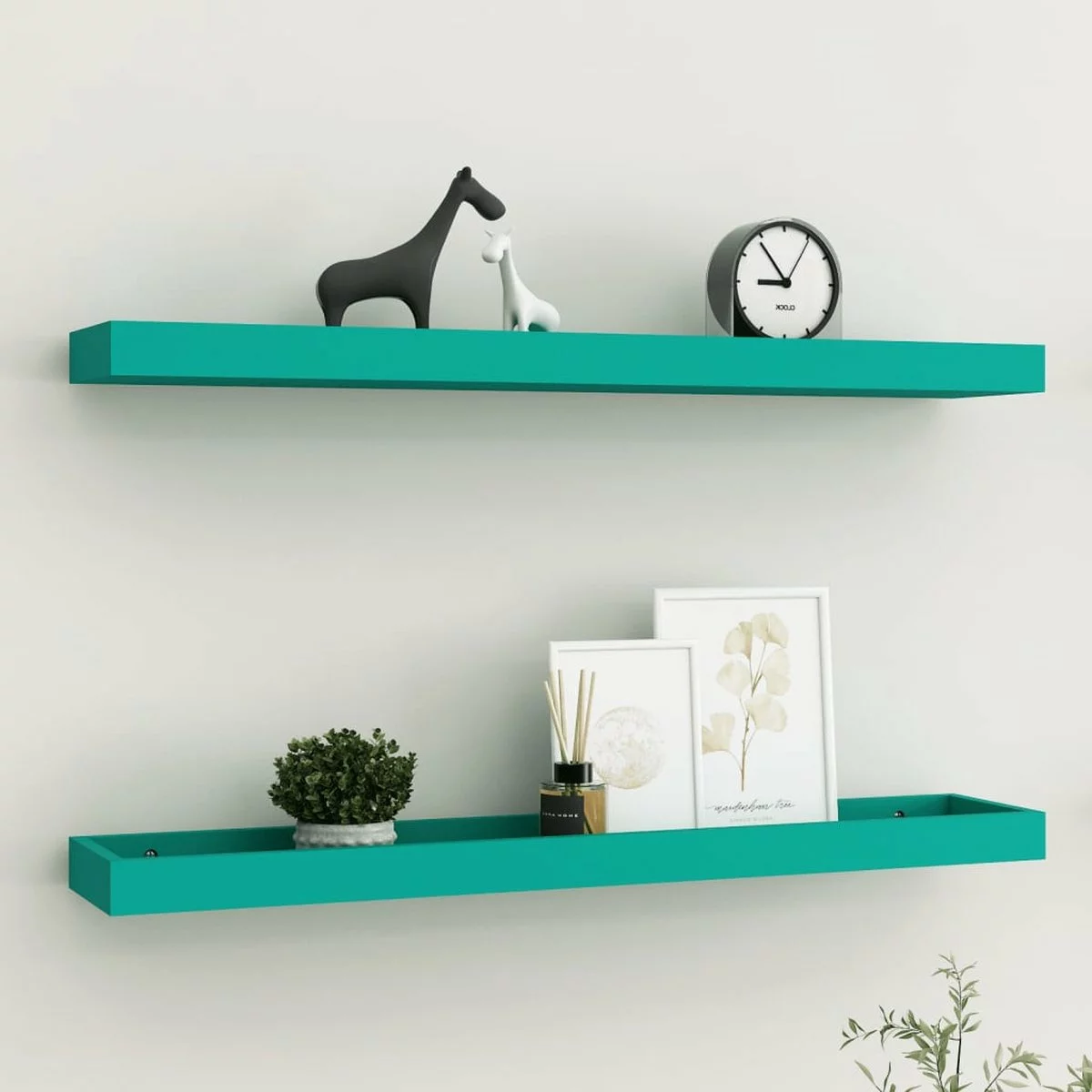 Furniture Limited - Wandschappen 2 St Loggia 80x15x4 Cm MDF Blauw 3 Furniture Limited - Wandschappen 2 St Loggia 80x15x4 Cm MDF Blauw