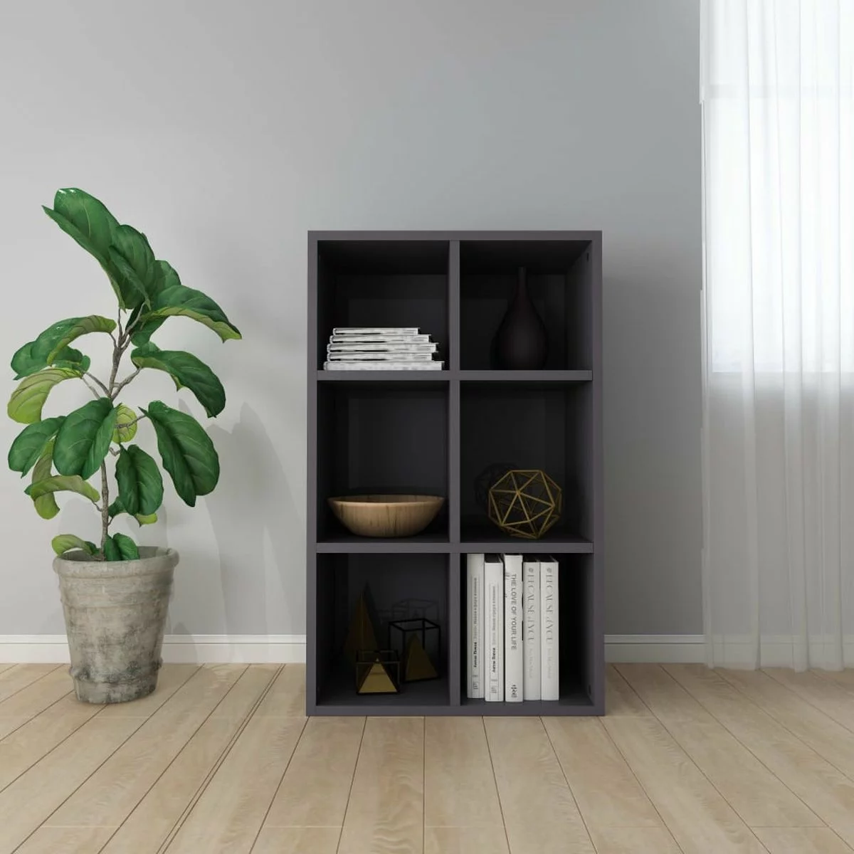 Furniture Limited - Boekenkast/dressoir 66x30x97,8 Cm Bewerkt Hout Hoogglans Grijs 11 Furniture Limited - Boekenkast/dressoir 66x30x97,8 Cm Bewerkt Hout Hoogglans Grijs - Afbeelding 9