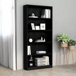 Furniture Limited - Boekenkast Met 5 Schappen 80x24x175 Cm Bewerkt Hout Zwart 15 Furniture Limited - Boekenkast Met 5 Schappen 80x24x175 Cm Bewerkt Hout Zwart -DECORATIE Winkel 1200x1200 769