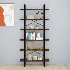 Furniture Limited - Hoge Kast 100x30x210 Cm Bewerkt Hout Gerookt Eikenkleurig -DECORATIE Winkel 1200x1200 775