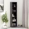 Furniture Limited - Boekenkast 5 Schappen 40x24x175 Cm Bewerkt Hout Hoogglans Grijs