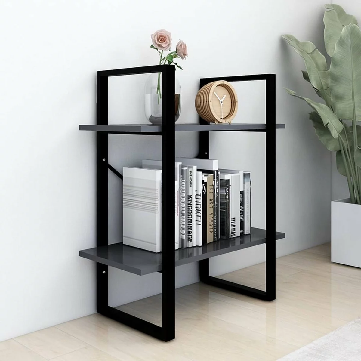 Furniture Limited - Boekenkast Met 2 Schappen 60x30x70 Cm Spaanplaat Grijs 5 Furniture Limited - Boekenkast Met 2 Schappen 60x30x70 Cm Spaanplaat Grijs - Afbeelding 3