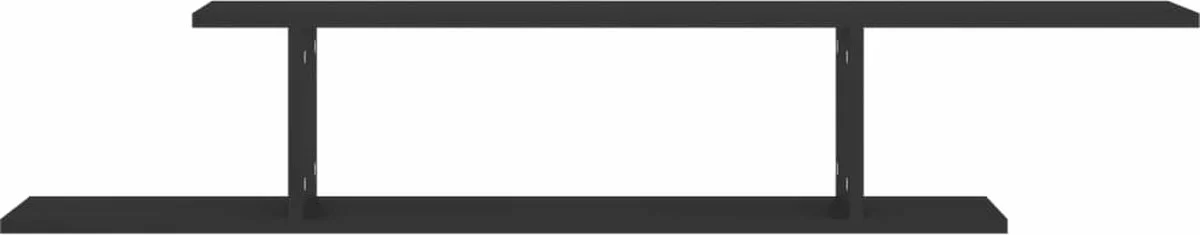 Furniture Limited - Tv-wandschap 125x18x23 Cm Spaanplaat Zwart 6 Furniture Limited - Tv-wandschap 125x18x23 Cm Spaanplaat Zwart - Afbeelding 4