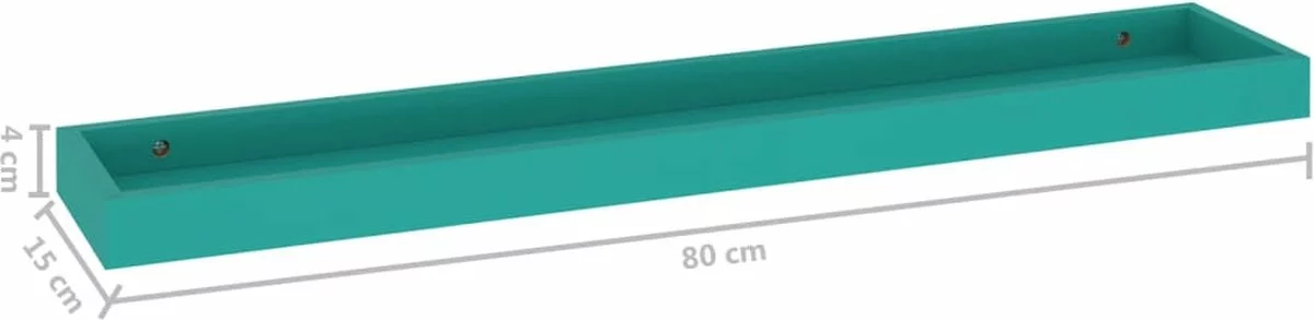 Furniture Limited - Wandschappen 2 St Loggia 80x15x4 Cm MDF Blauw 8 Furniture Limited - Wandschappen 2 St Loggia 80x15x4 Cm MDF Blauw - Afbeelding 6