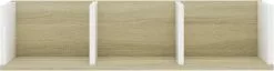 Furniture Limited - Cd-wandschap 75x18x18cm Bewerkt Hout Wit En Sonoma Eikenkleurig -DECORATIE Winkel 1200x309 2