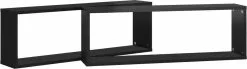 Furniture Limited - Wandschap Kubus 2 St 80x15x26,5 Cm Spaanplaat Hoogglans Zwart -DECORATIE Winkel 1200x334 4