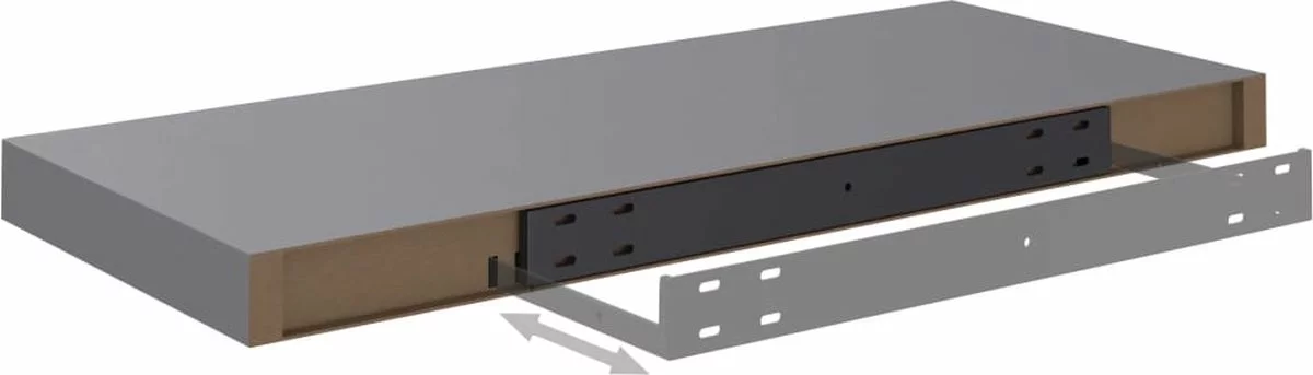 Furniture Limited - Wandschappen Zwevend 4 St 60x23,5x3,8 Cm MDF Grijs 5 Furniture Limited - Wandschappen Zwevend 4 St 60x23,5x3,8 Cm MDF Grijs - Afbeelding 3