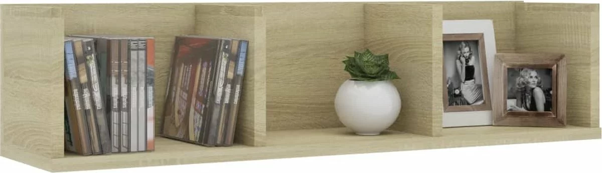 Furniture Limited - Cd-wandschap 75x18x18 Cm Bewerkt Hout Sonoma Eikenkleurig 7 Furniture Limited - Cd-wandschap 75x18x18 Cm Bewerkt Hout Sonoma Eikenkleurig - Afbeelding 5
