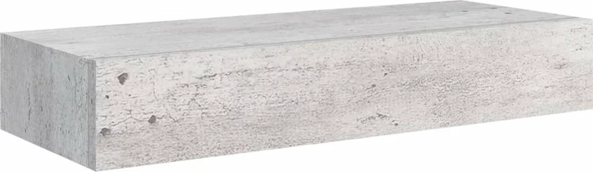 Furniture Limited - Wandschappen 2 St Met Lade 60x23,5x10 Cm MDF Betongrijs 8 Furniture Limited - Wandschappen 2 St Met Lade 60x23,5x10 Cm MDF Betongrijs - Afbeelding 6