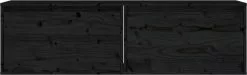 Furniture Limited - Wandkasten 2 St 60x30x35 Cm Massief Grenenhout Zwart -DECORATIE Winkel 1200x365