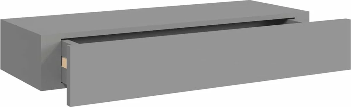 Furniture Limited - Wandschap Met Lade 60x23,5x10 Cm MDF Grijs 5 Furniture Limited - Wandschap Met Lade 60x23,5x10 Cm MDF Grijs - Afbeelding 3