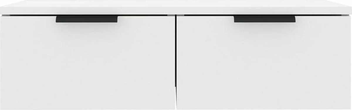 Furniture Limited - Wandkast 68x30x20 Cm Bewerkt Hout Wit 7 Furniture Limited - Wandkast 68x30x20 Cm Bewerkt Hout Wit - Afbeelding 5