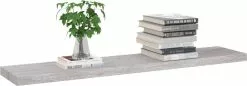 Furniture Limited - Wandschap Zwevend 120x23,5x3,8 Cm MDF Betongrijs -DECORATIE Winkel 1200x416