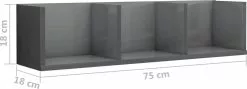 Furniture Limited - Cd-wandschap 75x18x18 Cm Bewerkt Hout Hoogglans Grijs -DECORATIE Winkel 1200x431 1