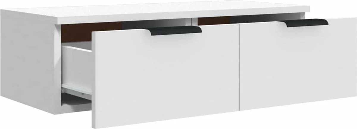 Furniture Limited - Wandkast 68x30x20 Cm Bewerkt Hout Wit 8 Furniture Limited - Wandkast 68x30x20 Cm Bewerkt Hout Wit - Afbeelding 6