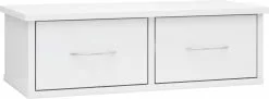 Furniture Limited - Wandschap Met Lades 60x26x18,5 Cm Bewerkt Hout Hoogglans Wit