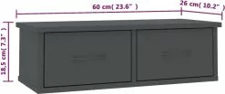 Furniture Limited - Wandschap Met Lades 60x26x18,5 Cm Bewerkt Hout Grijs -DECORATIE Winkel 1200x503 1
