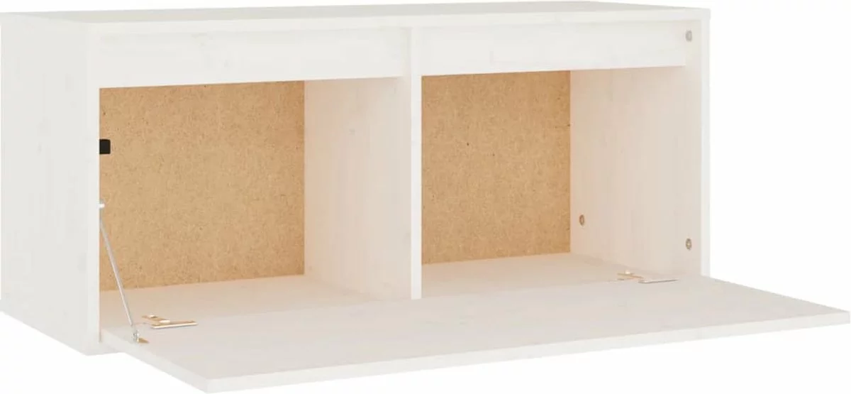 Furniture Limited - Wandkast 80x30x35 Cm Massief Grenenhout Wit 7 Furniture Limited - Wandkast 80x30x35 Cm Massief Grenenhout Wit - Afbeelding 5