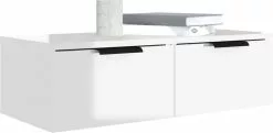 Furniture Limited - Wandkasten 2 St 68x30x20 Cm Bewerkt Hout Hoogglans Wit -DECORATIE Winkel 1200x588