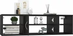 Furniture Limited - Wandschap 102x30x29 Cm Spaanplaat Zwart -DECORATIE Winkel 1200x598 1