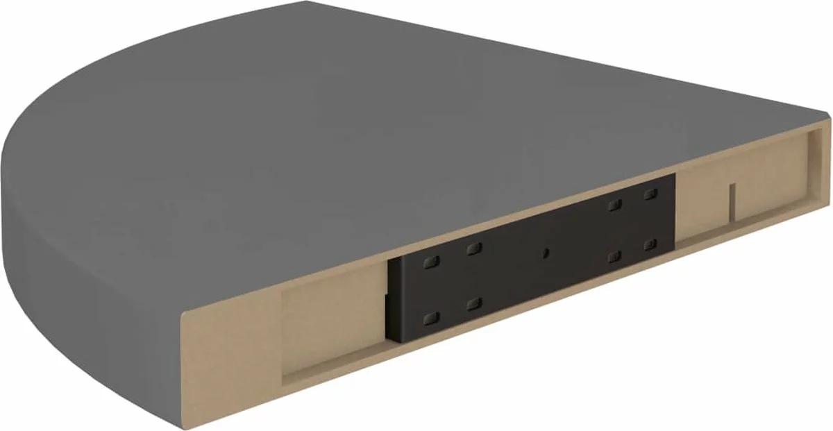 Furniture Limited - Hoekschappen Zwevend 2 St 35x35x3,8 Cm MDF Hoogglans Grijs 9 Furniture Limited - Hoekschappen Zwevend 2 St 35x35x3,8 Cm MDF Hoogglans Grijs - Afbeelding 7