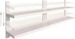 Furniture Limited - Wandschappen Zwevend 2-laags 2 St 240x30 Cm Roestvrij Staal -DECORATIE Winkel 1200x637