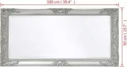 Furniture Limited - Wandspiegel Barok 100 X 50 Cm Zilver -DECORATIE Winkel 1200x643 1