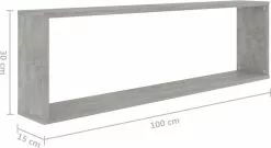 Furniture Limited - Wandschappen Kubus 4 St 100x15x30 Cm Spaanplaat Betongrijs -DECORATIE Winkel 1200x655 5