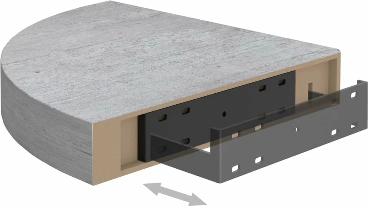 Furniture Limited - Hoekwandschappen 2 St 25x25x3,8 Cm MDF Betongrijs 7 Furniture Limited - Hoekwandschappen 2 St 25x25x3,8 Cm MDF Betongrijs - Afbeelding 5