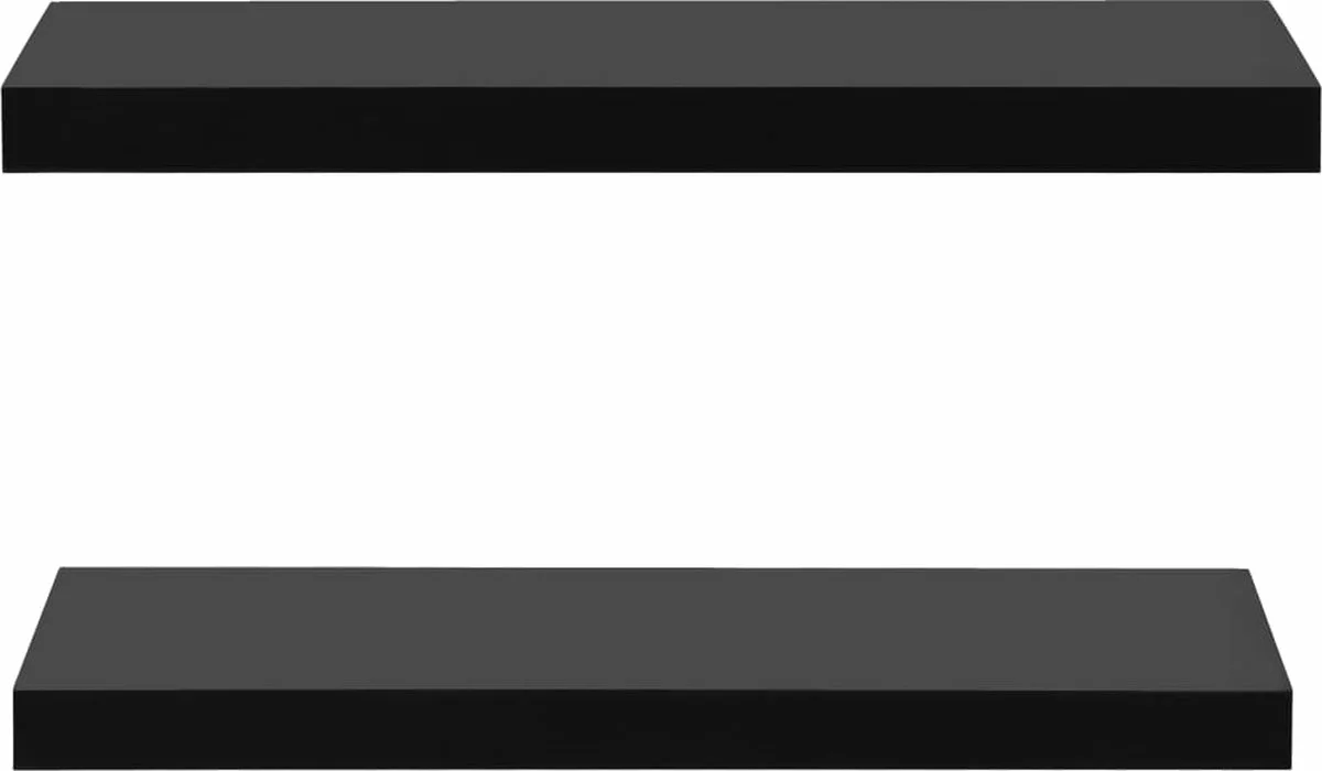 Furniture Limited - Wandschappen Zwevend 2 St 60x20x3,8 Cm Zwart 5 Furniture Limited - Wandschappen Zwevend 2 St 60x20x3,8 Cm Zwart - Afbeelding 3