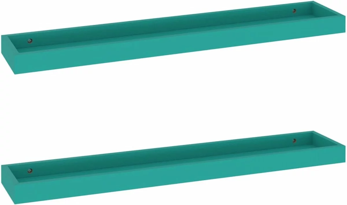 Furniture Limited - Wandschappen 2 St Loggia 80x15x4 Cm MDF Blauw 4 Furniture Limited - Wandschappen 2 St Loggia 80x15x4 Cm MDF Blauw - Afbeelding 2