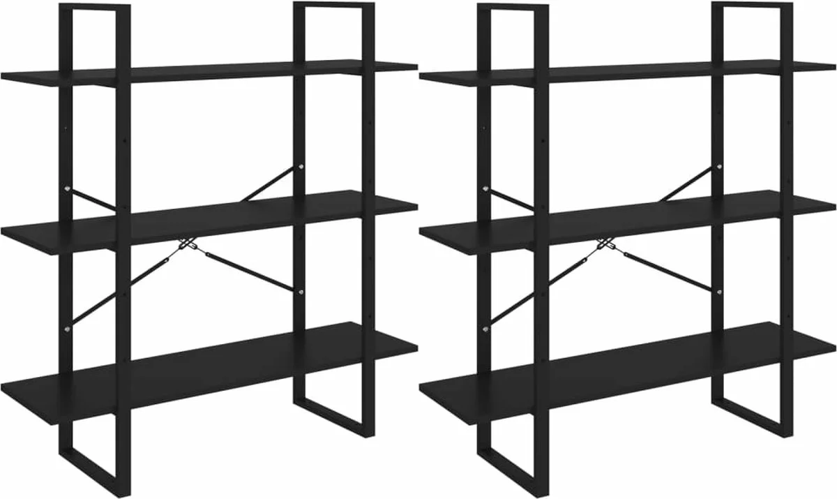 Furniture Limited - Hoge Kast 100x30x210 Spaanplaat Zwart 6 Furniture Limited - Hoge Kast 100x30x210 Spaanplaat Zwart - Afbeelding 4