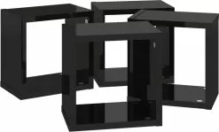 Furniture Limited - Wandschappen Kubus 4 St 22x15x22 Cm Hoogglans Zwart -DECORATIE Winkel 1200x725 1