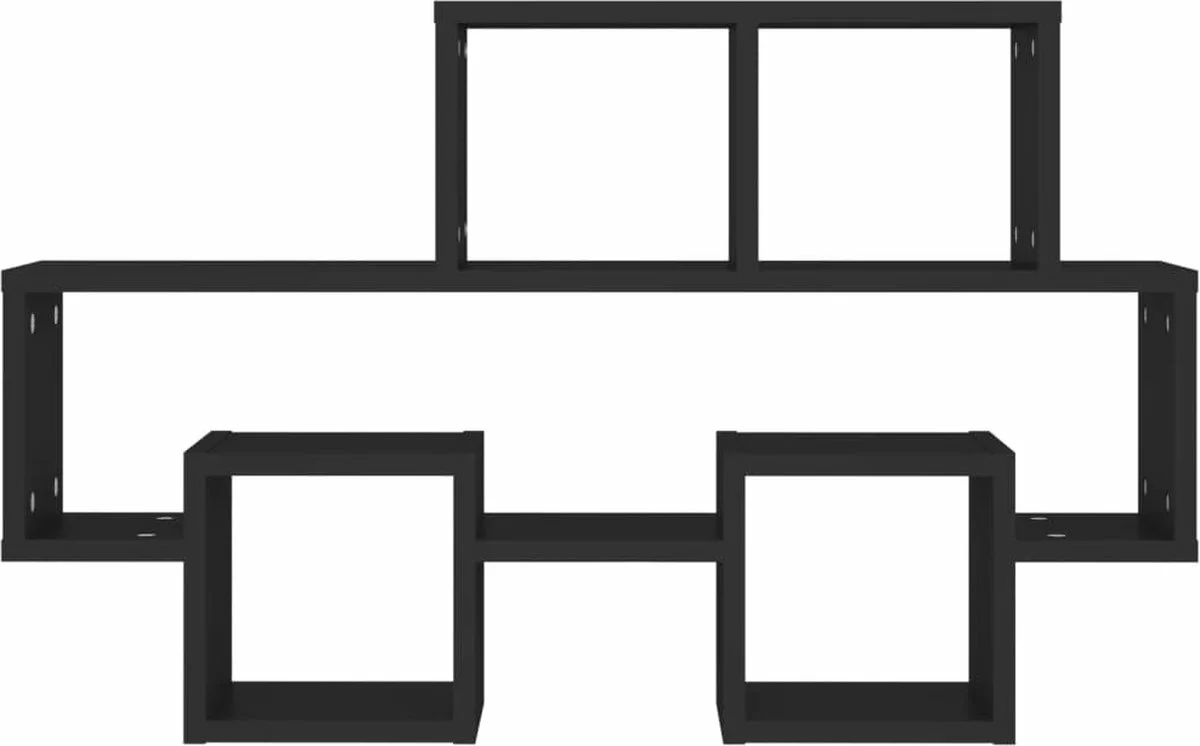 Furniture Limited - Wandschap Auto-vormig 82x15x51 Cm Bewerkt Hout Zwart 5 Furniture Limited - Wandschap Auto-vormig 82x15x51 Cm Bewerkt Hout Zwart - Afbeelding 3