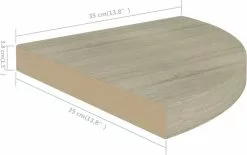 Furniture Limited - Hoekschap Zwevend 35x35x3,8 Cm MDF Eikenkleurig -DECORATIE Winkel 1200x755