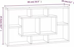 Furniture Limited - Wandschap 8 Vakken Gerookt Eiken -DECORATIE Winkel 1200x765
