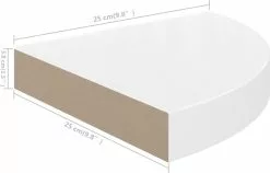 Furniture Limited - Hoekschappen Zwevend 2 St 25x25x3,8 Cm MDF Hoogglans Wit -DECORATIE Winkel 1200x770 1