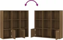Furniture Limited - Boekenkast 98x30x98 Cm Bruineikenkleurig -DECORATIE Winkel 1200x770