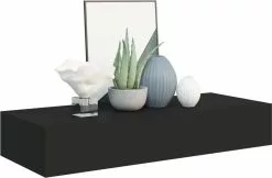 Furniture Limited - Wandschap Met Lade 60x23,5x10 Cm MDF Zwart -DECORATIE Winkel 1200x789 4