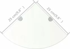 Furniture Limited - Hoekschappen 2 St Met Chromen Dragers 25x25 Cm Glas Transparant -DECORATIE Winkel 1200x844