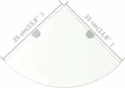 Furniture Limited - Hoekschappen 2 St Met Chromen Dragers 35x35 Cm Glas Transparant -DECORATIE Winkel 1200x845