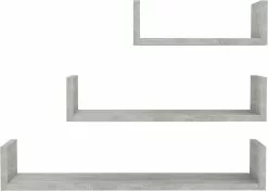 Furniture Limited - Wandschappen 3 St Bewerkt Hout Betongrijs -DECORATIE Winkel 1200x856