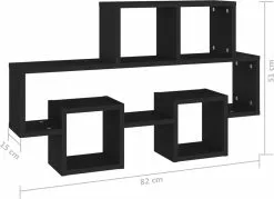 Furniture Limited - Wandschap Auto-vormig 82x15x51 Cm Bewerkt Hout Zwart 9 Furniture Limited - Wandschap Auto-vormig 82x15x51 Cm Bewerkt Hout Zwart -DECORATIE Winkel 1200x872