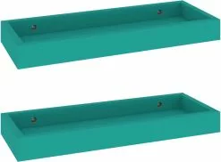 Furniture Limited - Wandschappen 2 St Loggia 40x15x4 Cm MDF Blauw