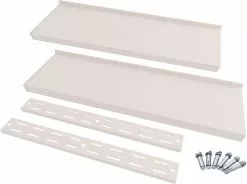 Furniture Limited - Wandschappen Zwevend 2-laags 2 St 240x30 Cm Roestvrij Staal -DECORATIE Winkel 1200x895