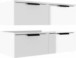 Furniture Limited - Wandkasten 2 St 68x30x20 Cm Bewerkt Hout Hoogglans Wit -DECORATIE Winkel 1200x911